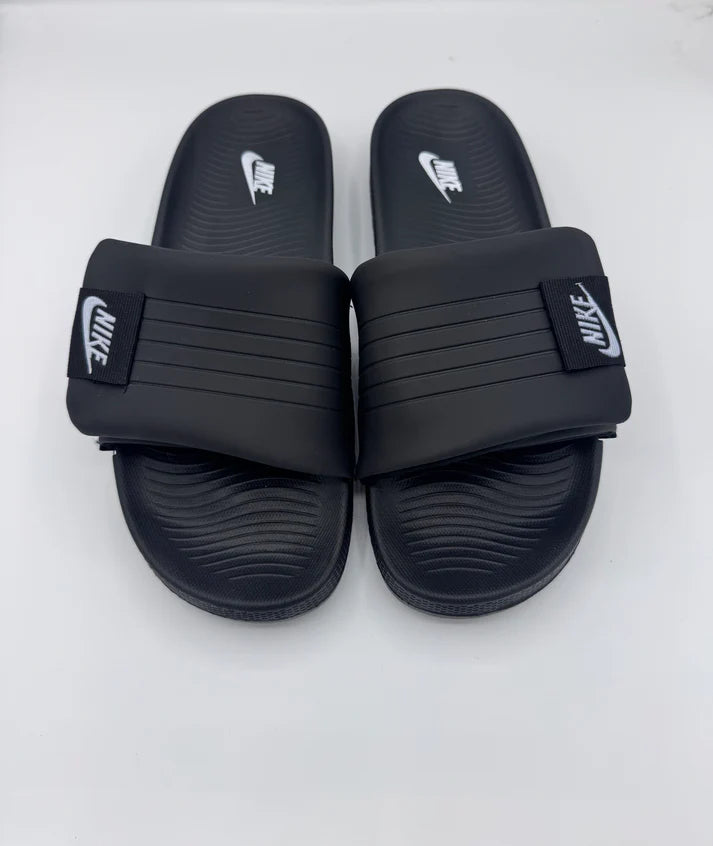 Nikee premium Adjustable Slides – Black (8mm foam) with recovery sole