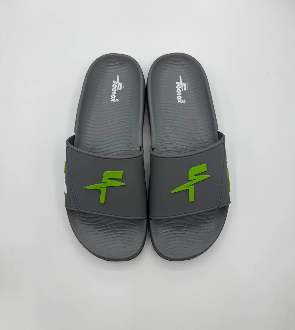 Footox premium Grey slides with soft recovery sole